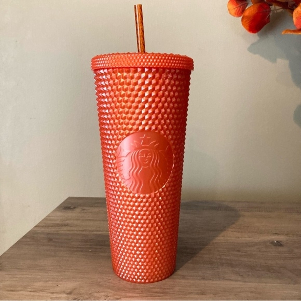 Starbucks Vibrant Orange Studded Tumbler-Brand New